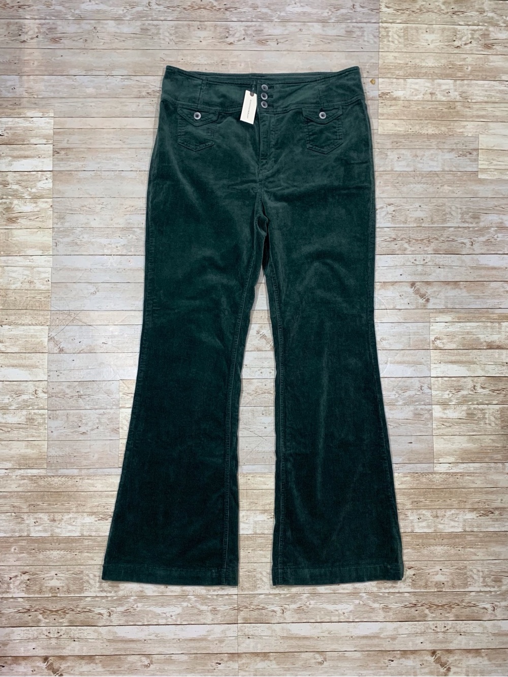 Pilcro Anthropologie Corduroy Pants Size 32 High Rise Trouser Bootcut Green NWT